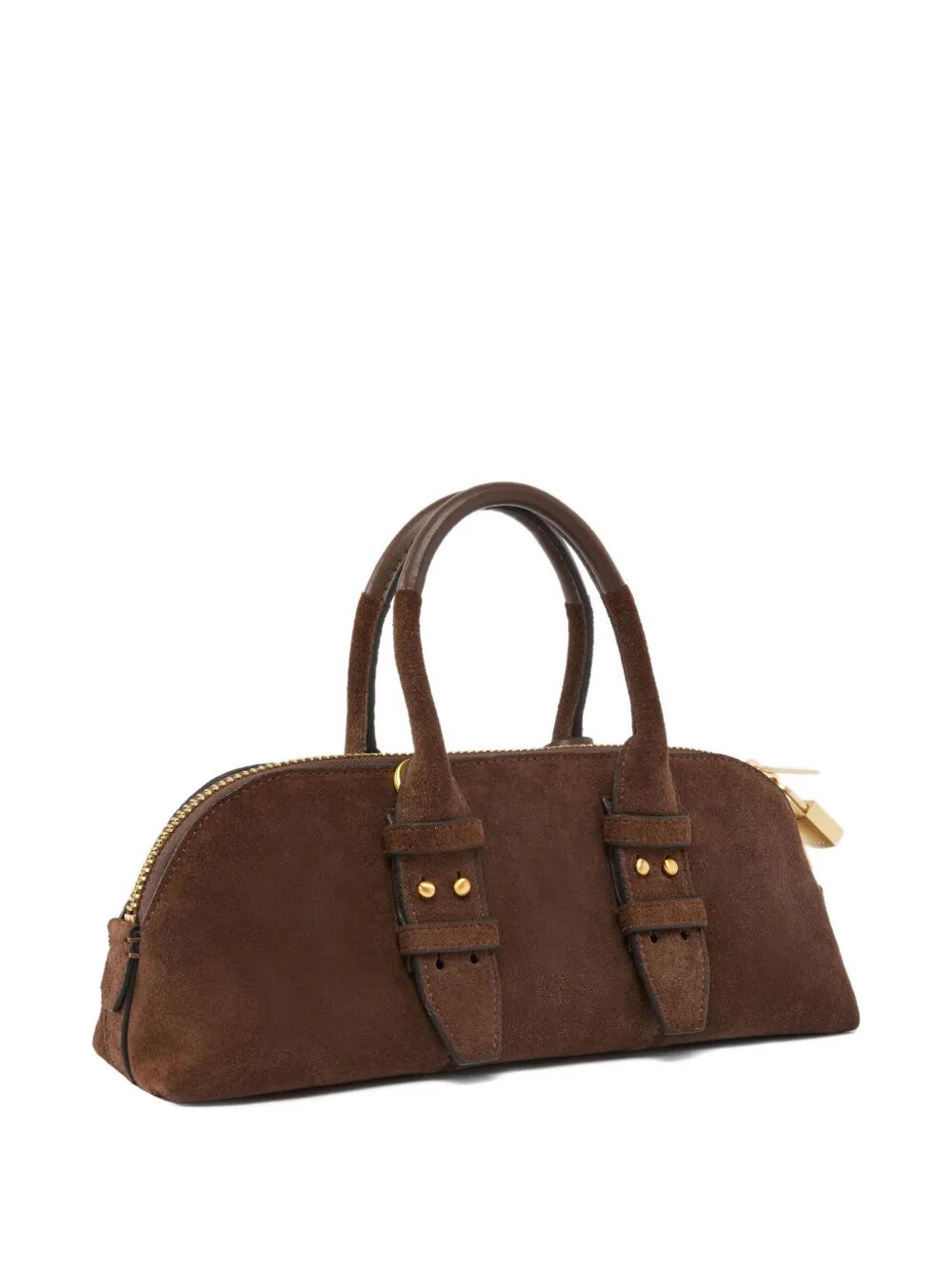 PINKO Suede Bowling Baguette Handbag