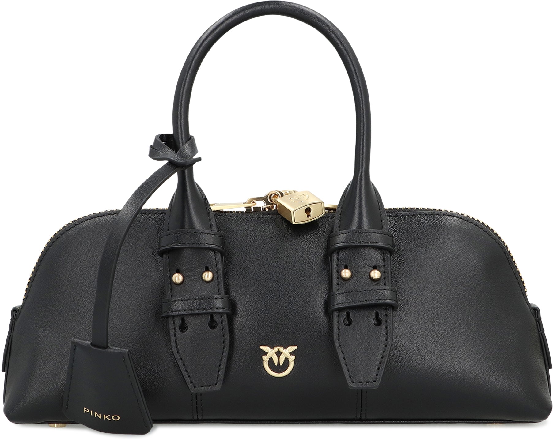 PINKO Mini Leather Bowling Handbag
