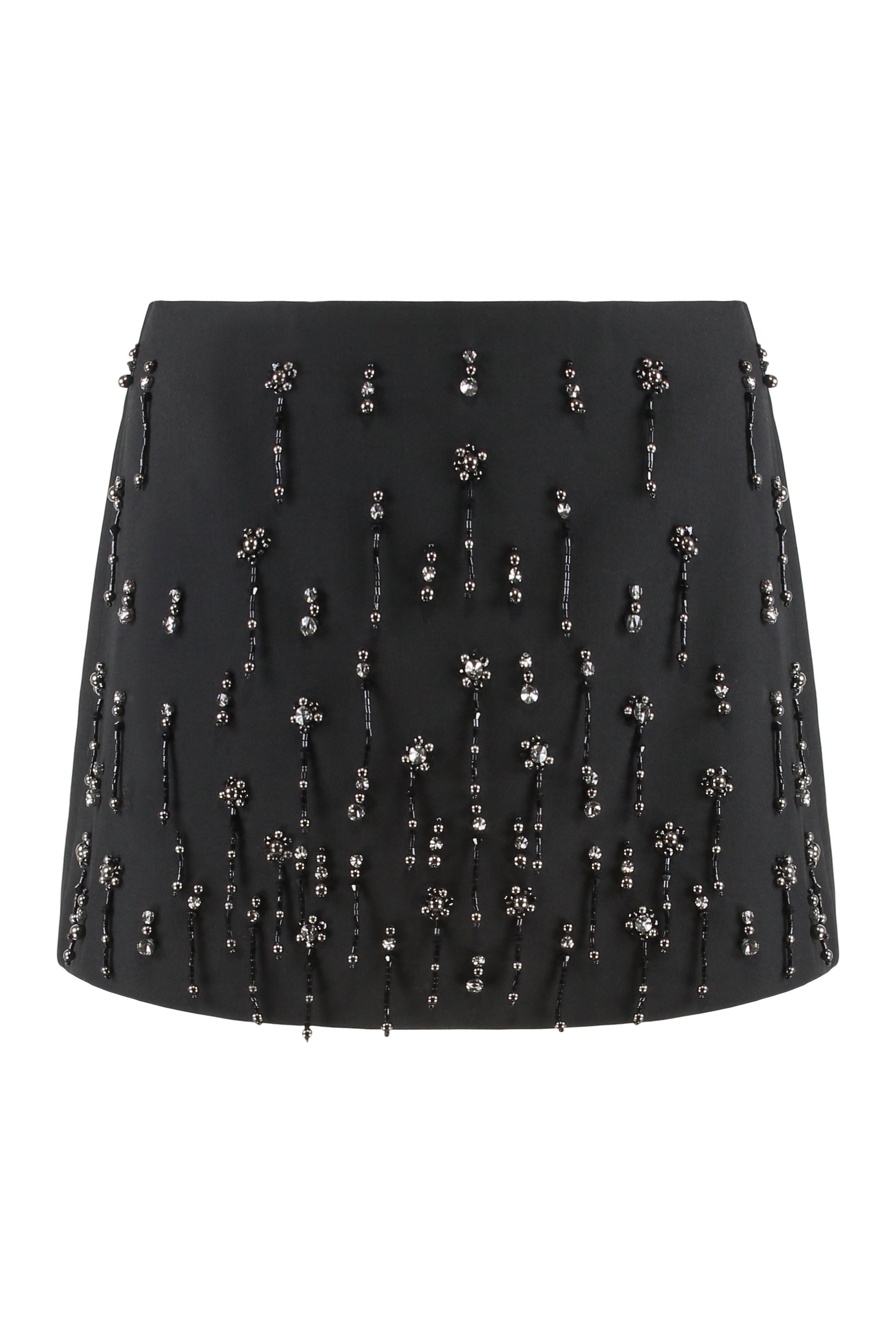 PINKO Sparkling Mini Skirt with Crystals and Pearls