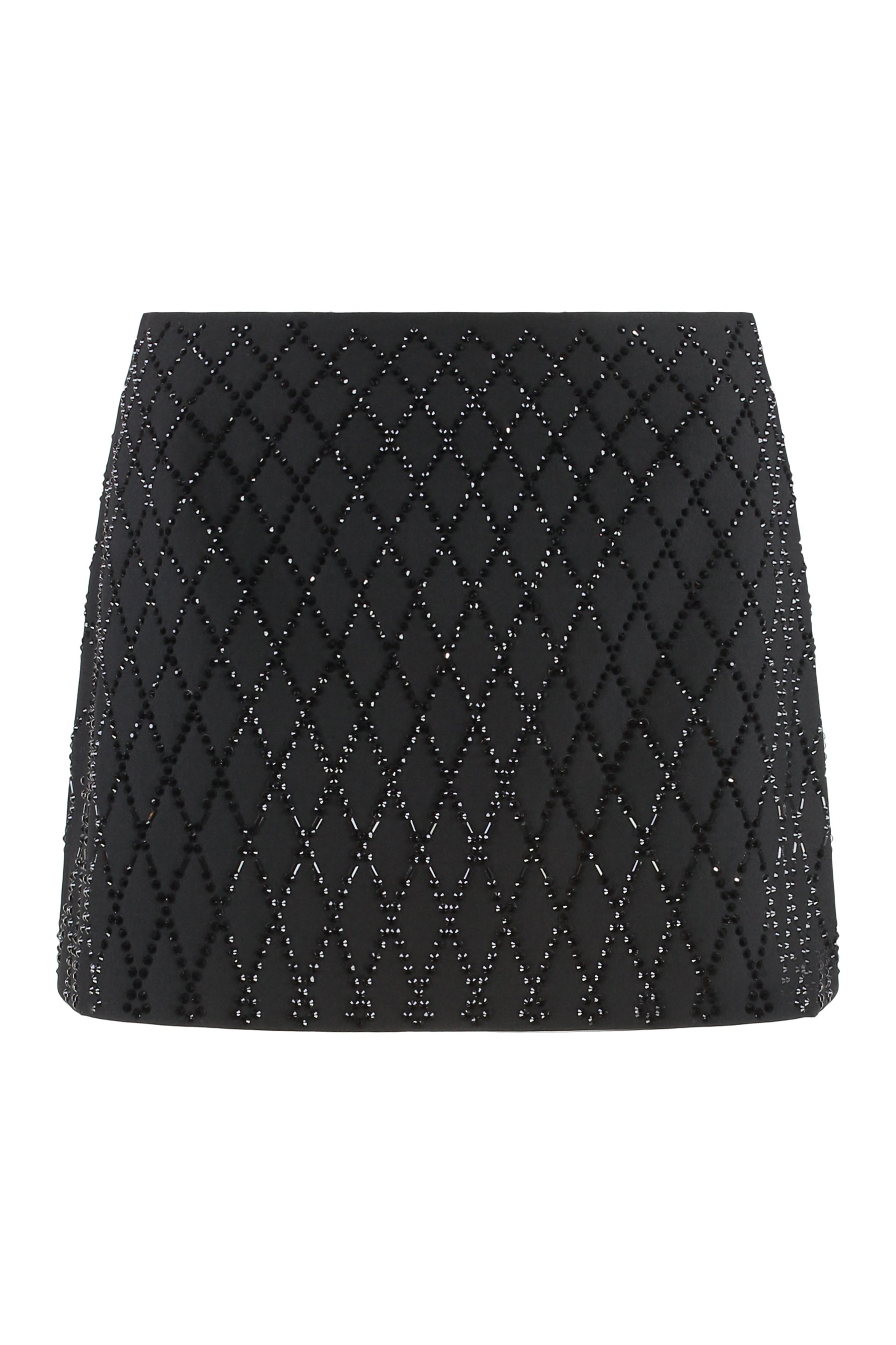 PINKO Glamorous Mini Skirt with Rhinestone Detail