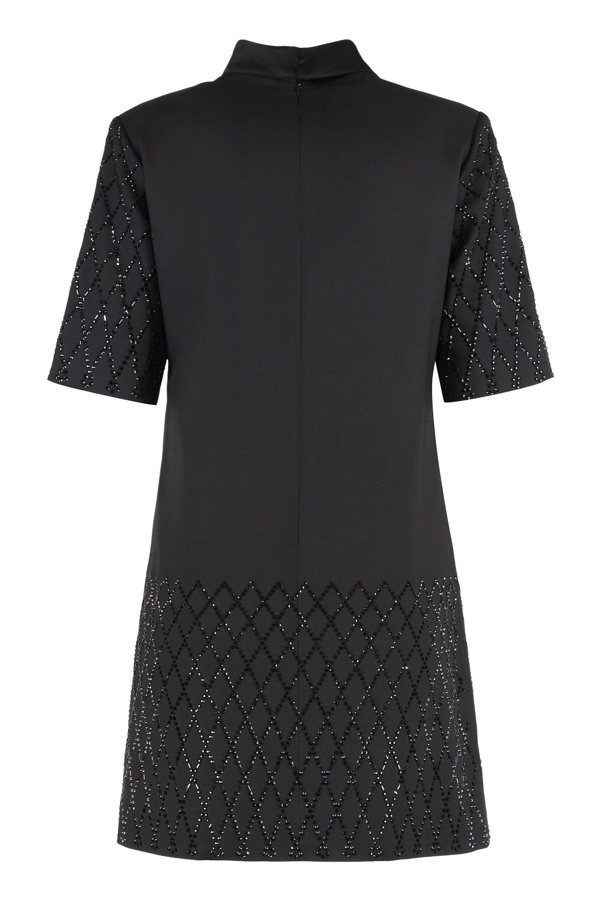 PINKO Mini T-Shirt Dress with Rhinestones
