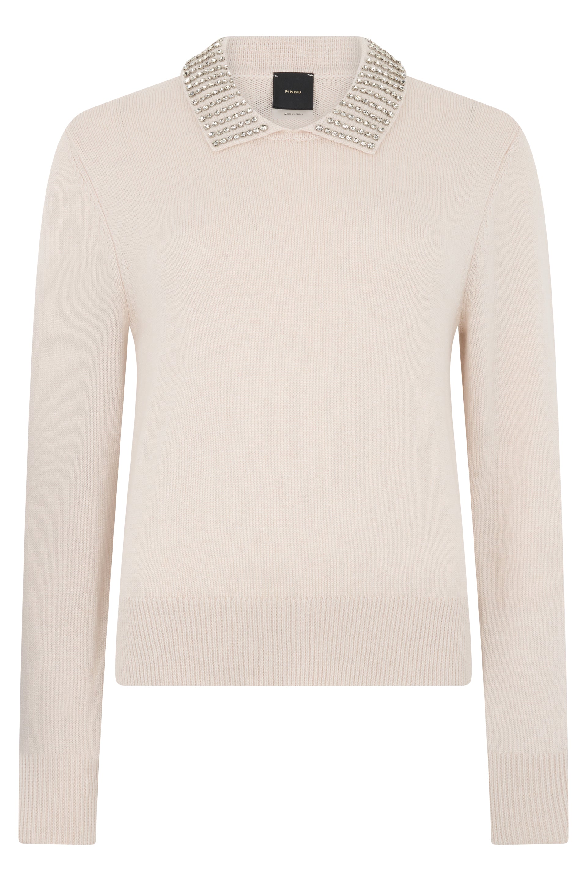 PINKO Chic Polo-Style Wool Blend Sweater