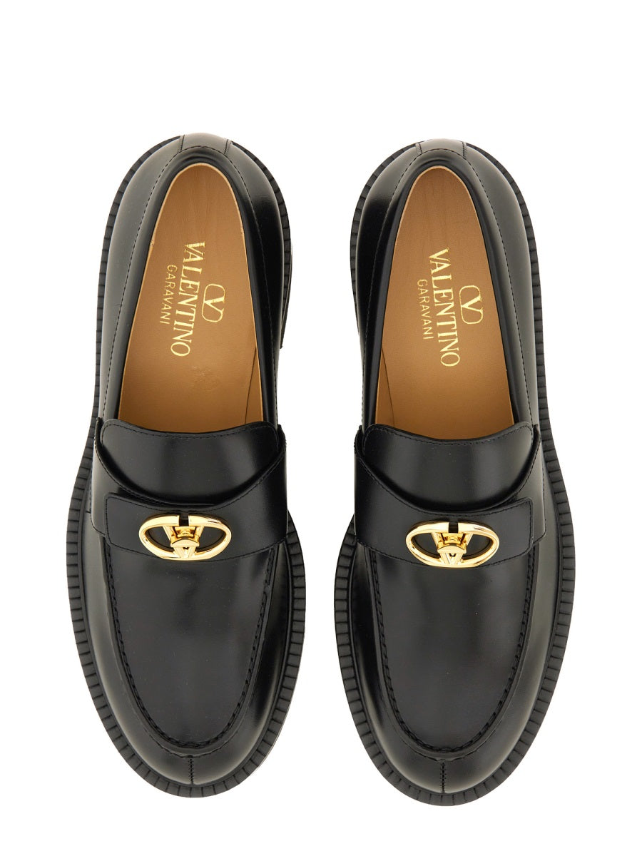 VALENTINO GARAVANI 40MM Calfskin Vlogo Locker Loafer