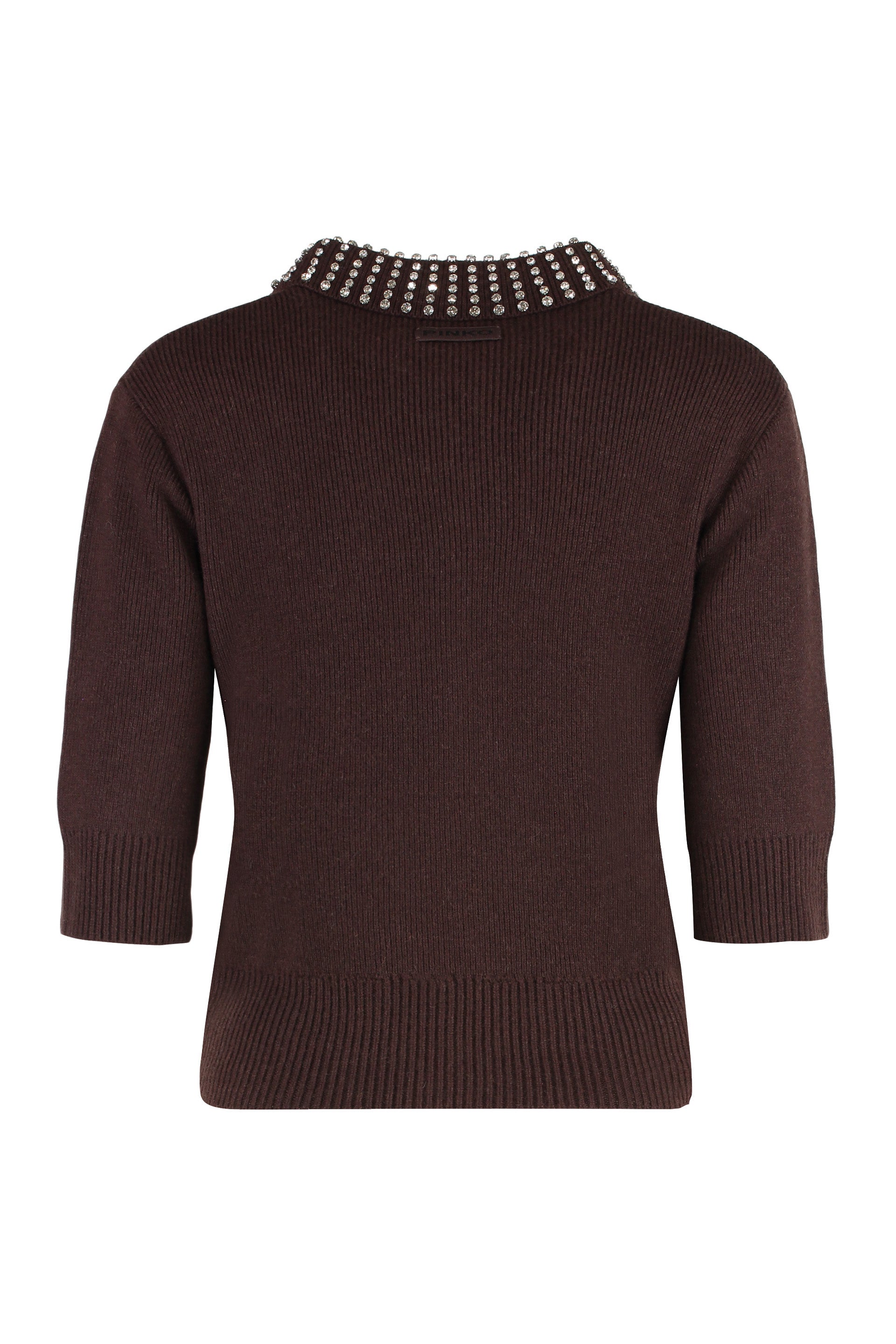 PINKO Emilia Ribbed Knit Polo Shirt