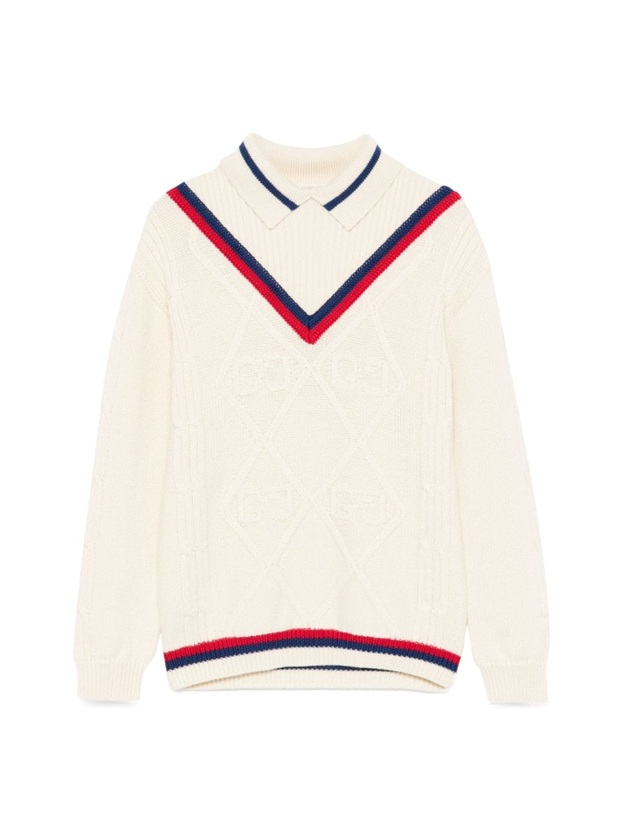 GUCCI Girls' Mini Long Sleeve Polo Neck with Cable Detail