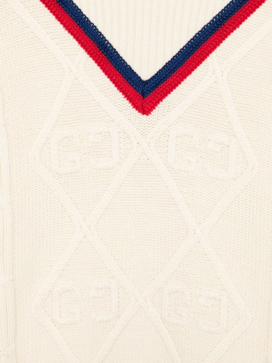 GUCCI Girls' Mini Long Sleeve Polo Neck with Cable Detail
