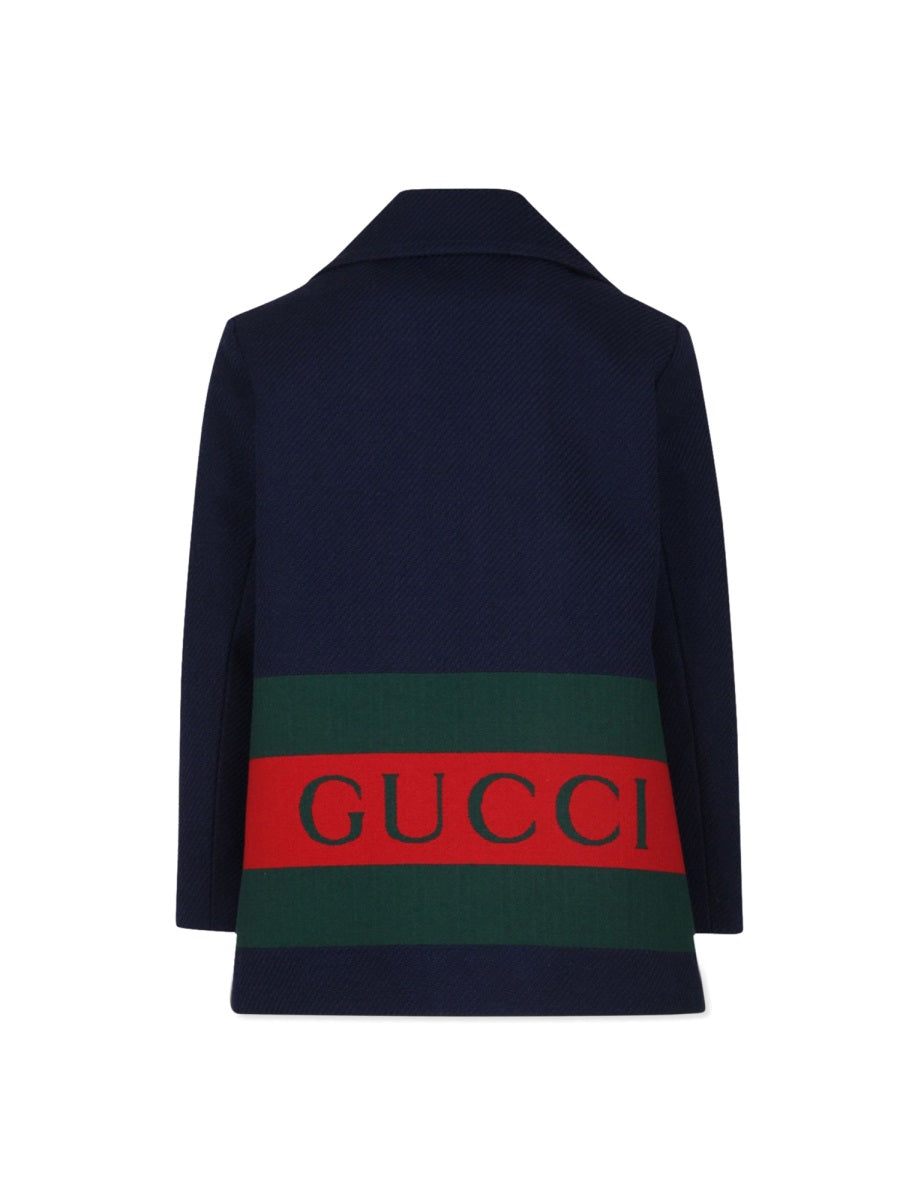 GUCCI Mini Caban Sweater with Iconic Web Design