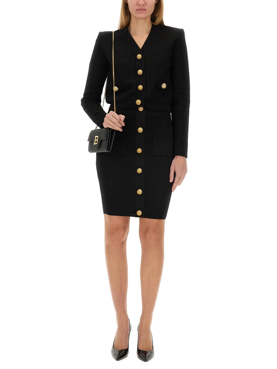 BALMAIN Women's Vichy Knit Skirt - Size 38