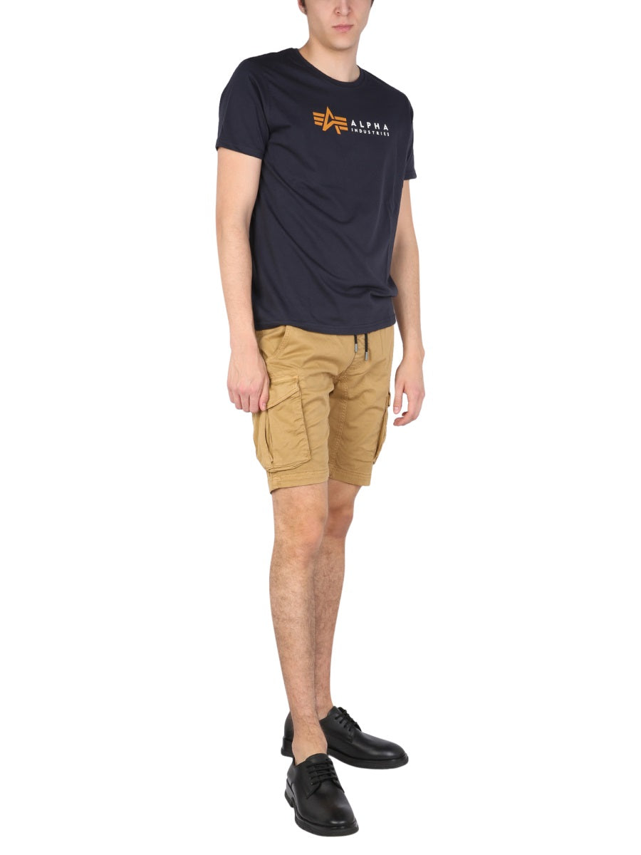 ALPHA INDUSTRIES Men's Twill Bermuda Shorts with Elastic Waistband