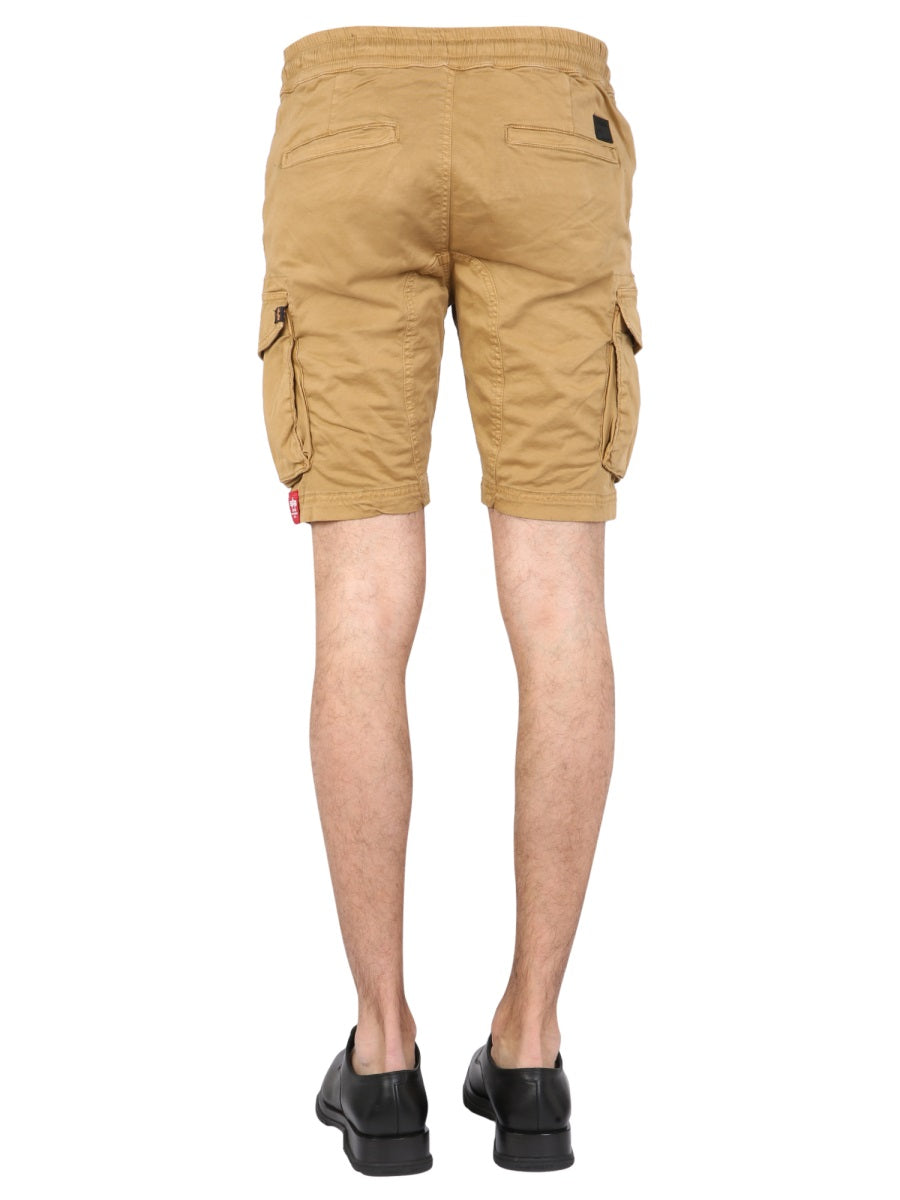 ALPHA INDUSTRIES Men's Twill Bermuda Shorts with Elastic Waistband