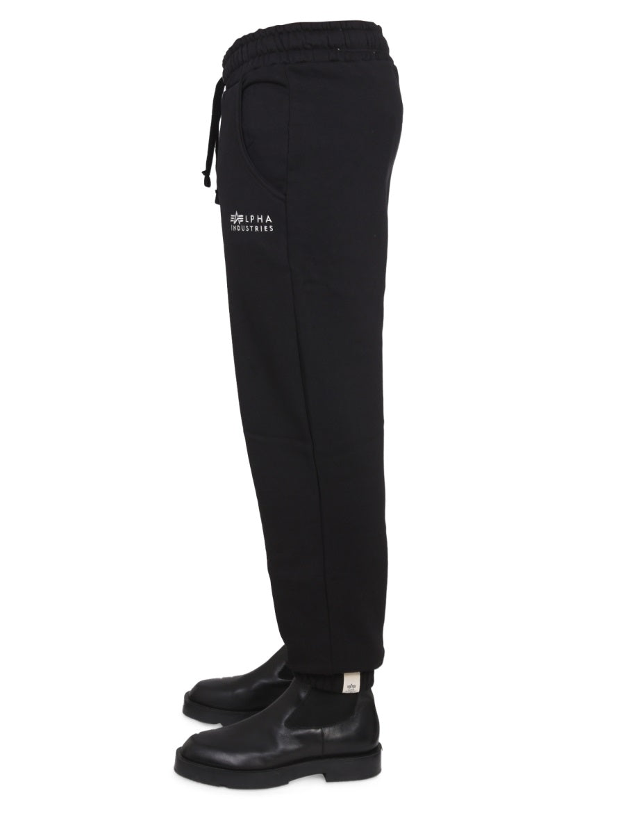 ALPHA INDUSTRIES Men's Logo Stretch Pants with Drawstring