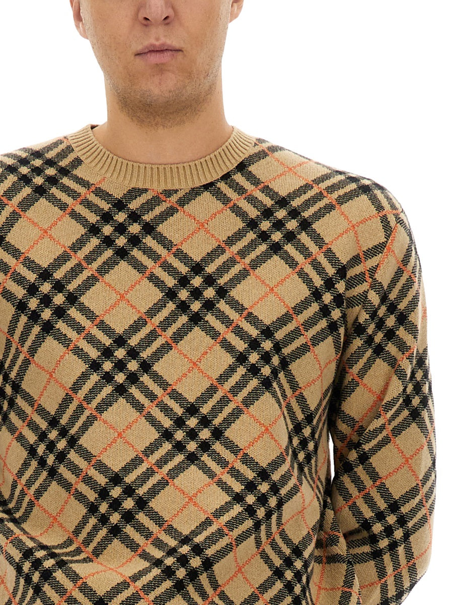BURBERRY Cashmere Check Sweater - Size L
