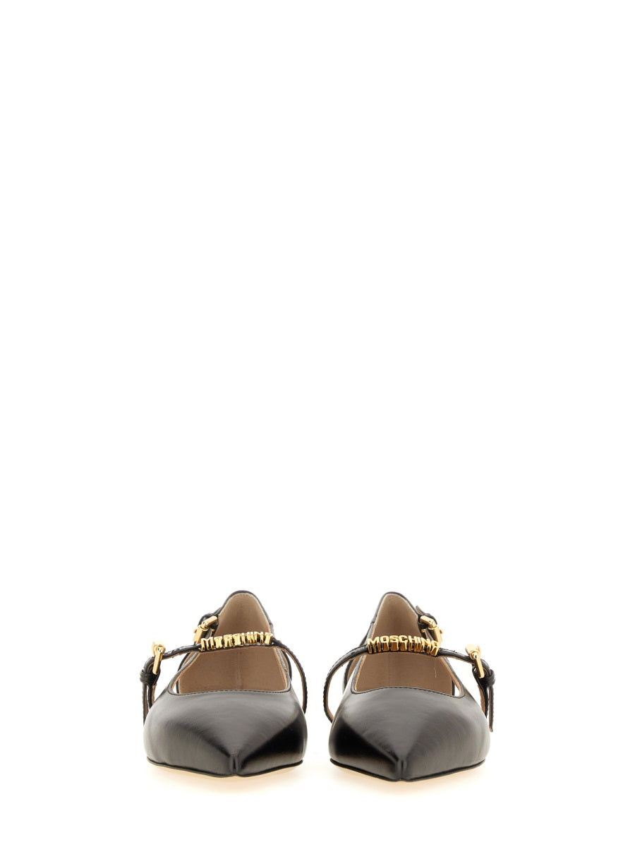 MOSCHINO Elegant Leather Ballerina Flats