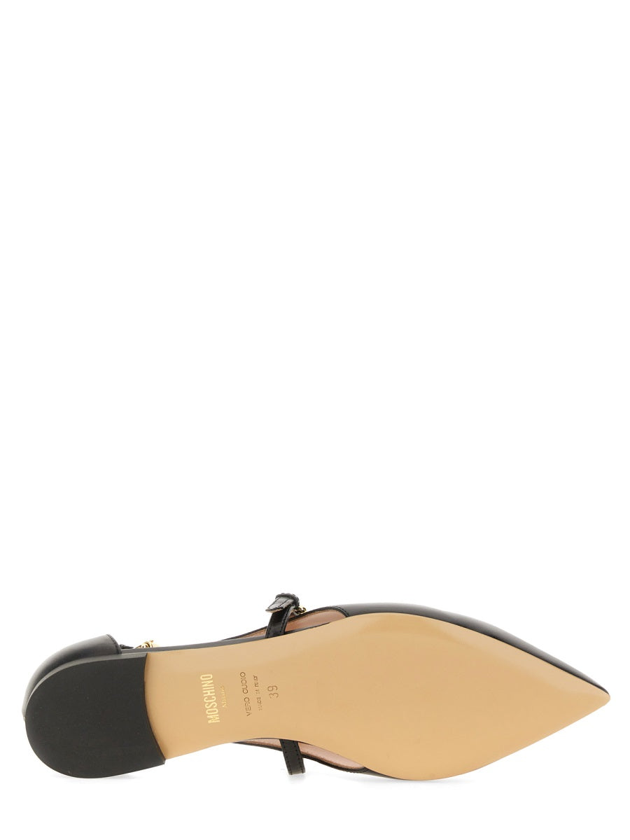 MOSCHINO Elegant Leather Ballerina Flats