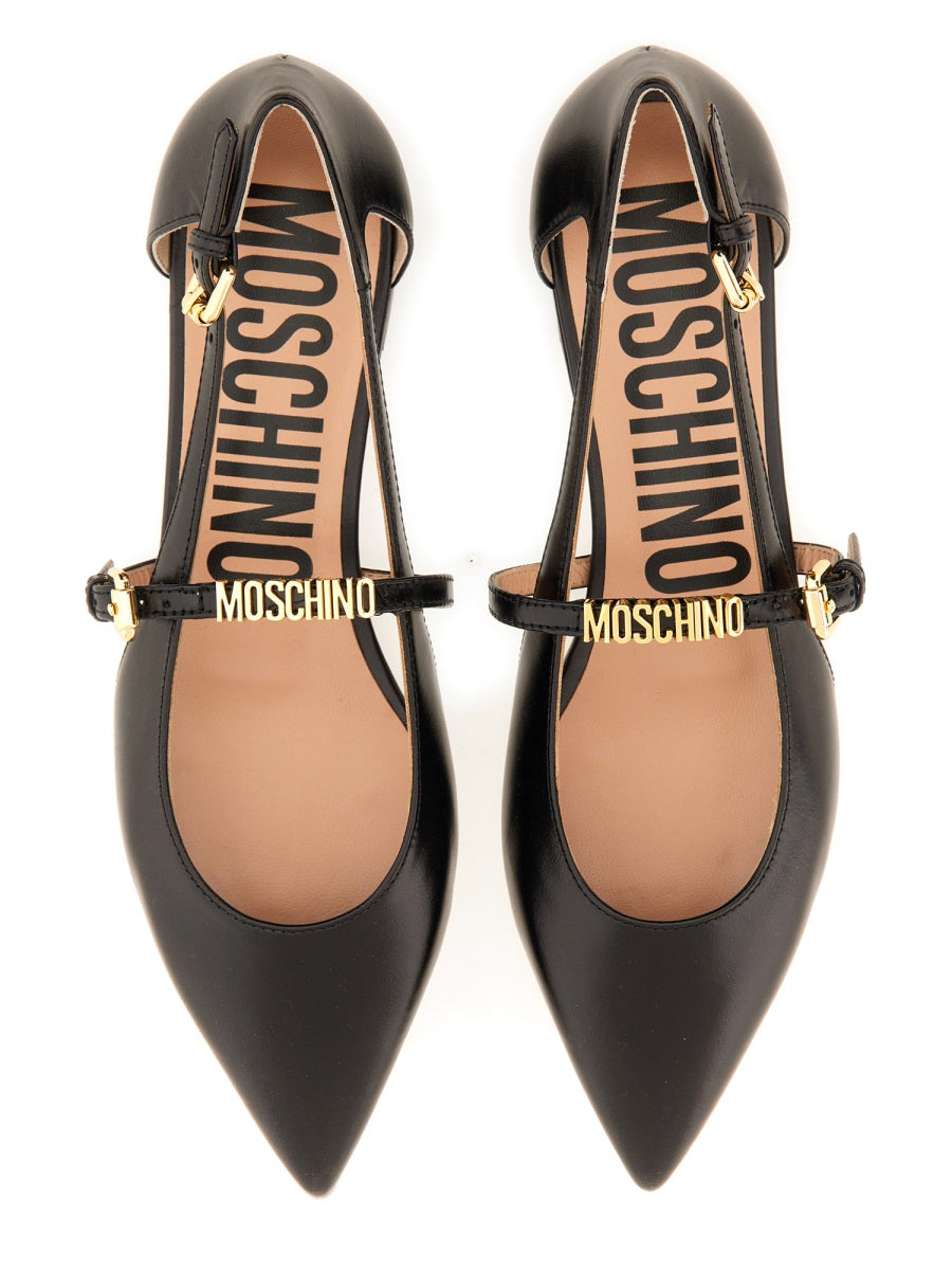 MOSCHINO Elegant Leather Ballerina Flats