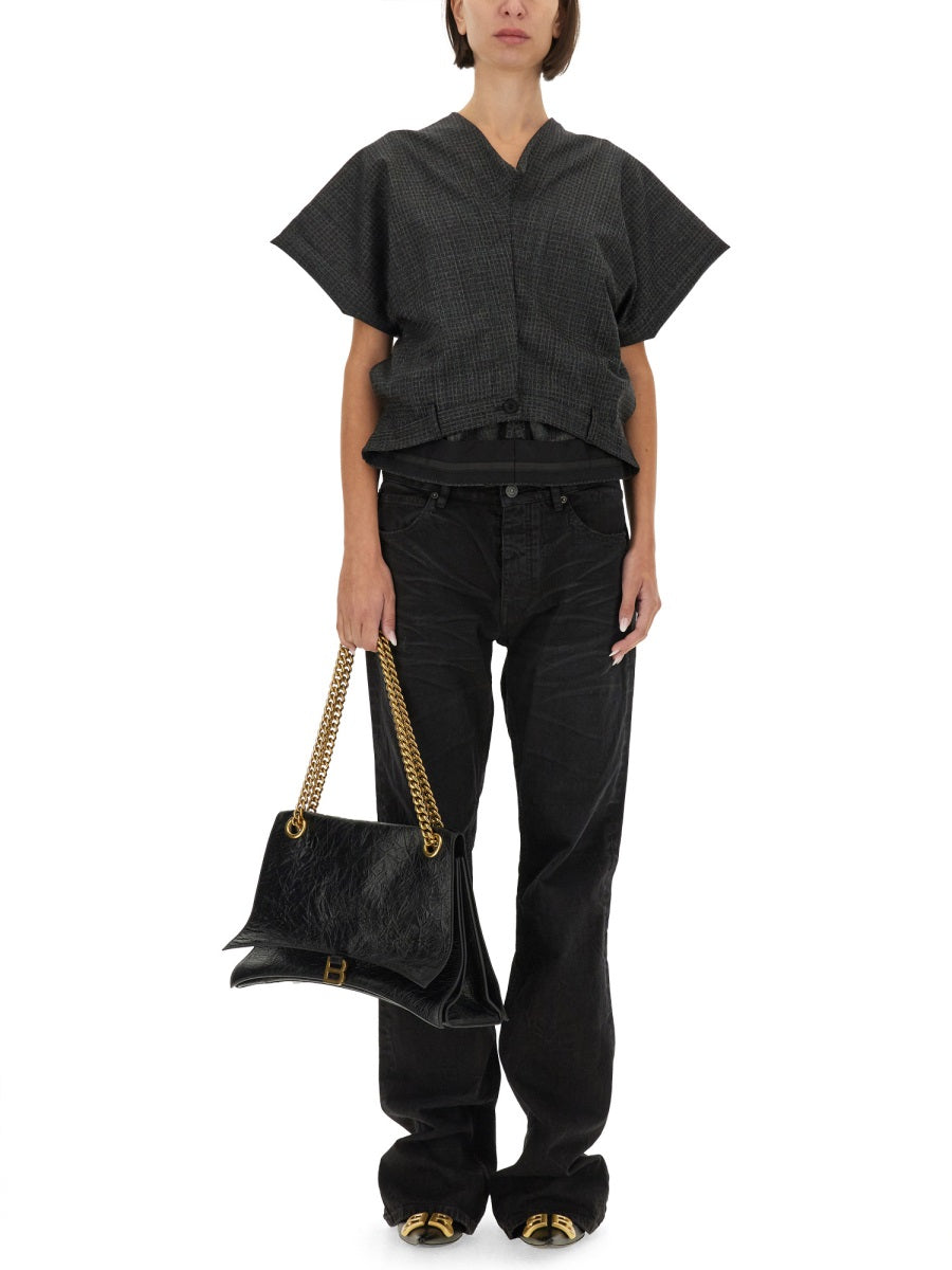 BALENCIAGA Tailored Wool Top - Regular Fit (Size 38 IT)