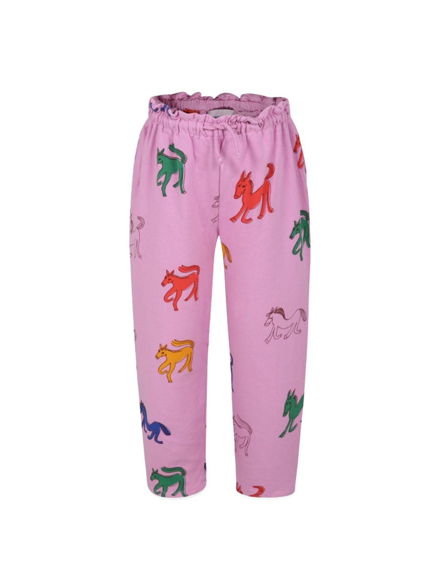BOBO CHOSES Wonder Horse All Over Paper Handbag Jogging Pants for Kids