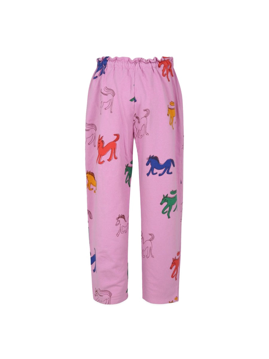 BOBO CHOSES Wonder Horse All Over Paper Handbag Jogging Pants for Kids