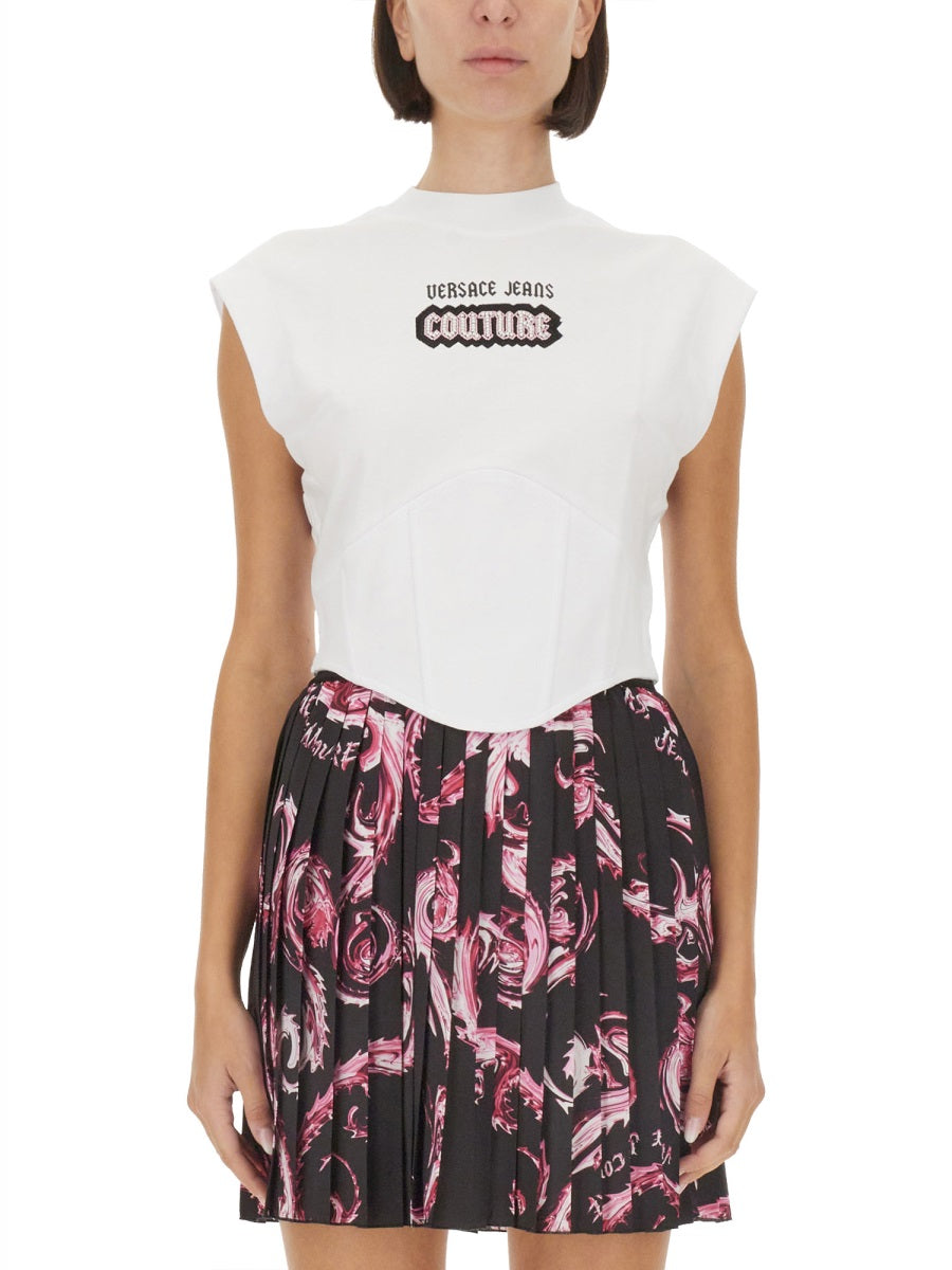 VERSACE JEANS COUTURE Cotton Logo Top for Women - Size S