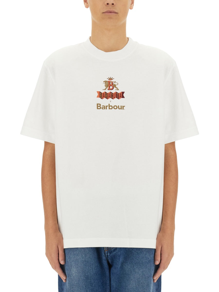 BARACUTA X BARBOUR Relaxed Fit Logo T-Shirt - Size L