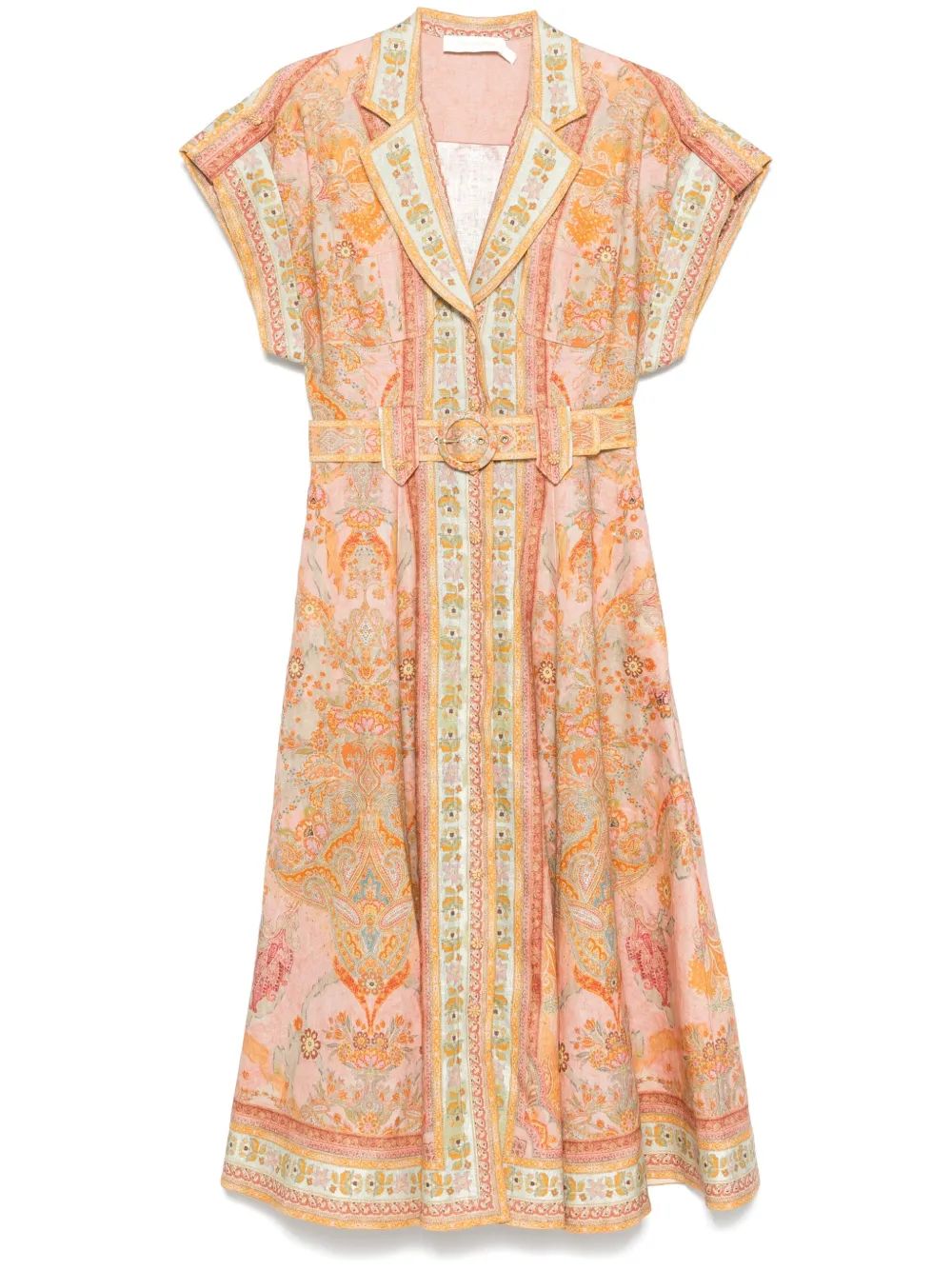 ZIMMERMANN Midi Dress with Belt - Size 1