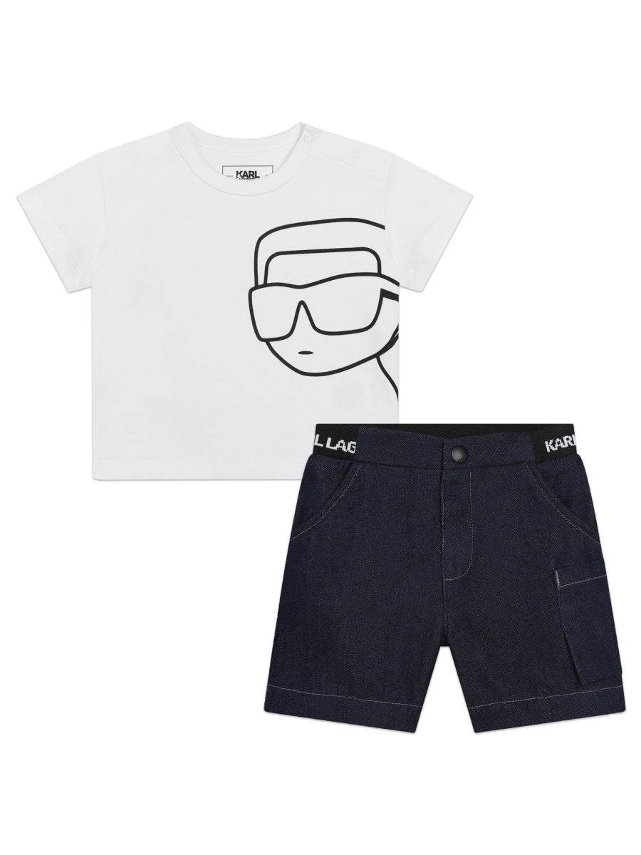 KARL LAGERFELD Kids' Mini Tee Shirt and Shorts Set
