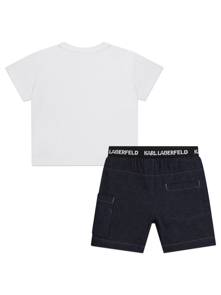 KARL LAGERFELD Kids' Mini Tee Shirt and Shorts Set