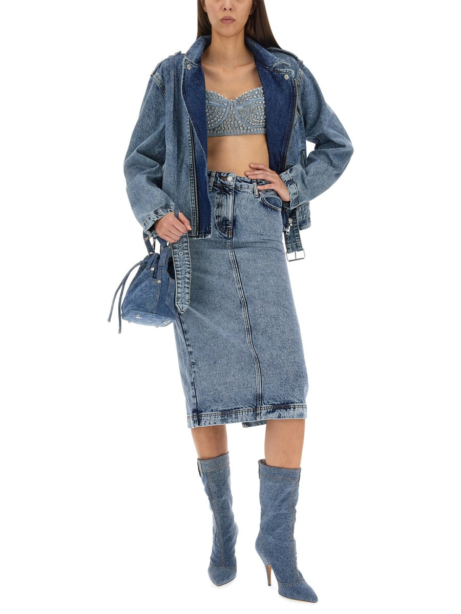 MOSCHINO JEANS Biker Peace Symbol Sports Jacket