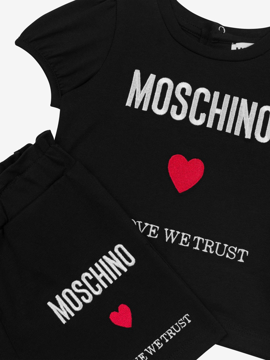 MOSCHINO Trendy Mini T-Shirt Shorts Set