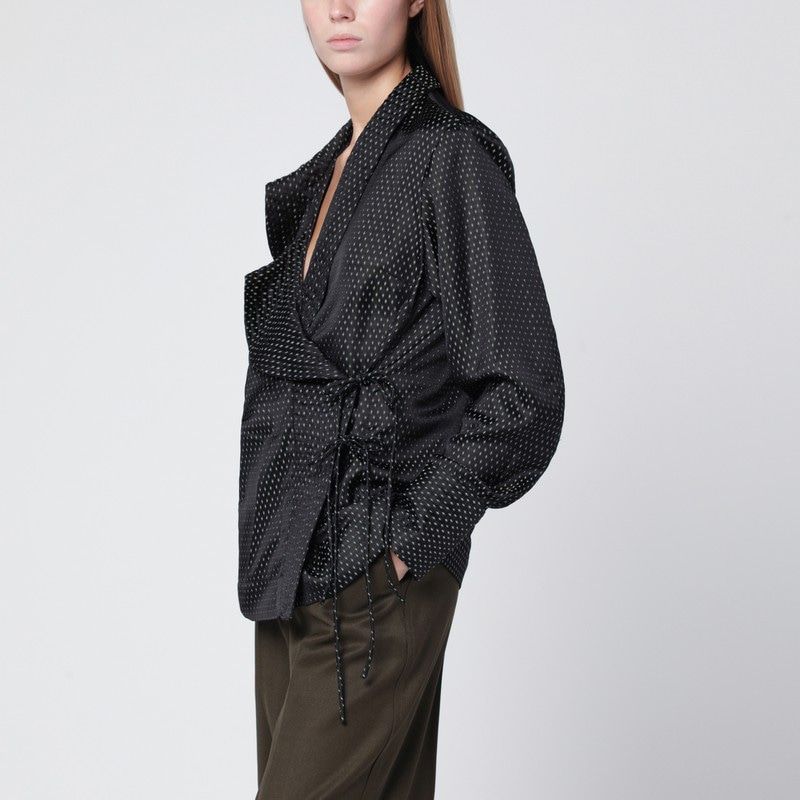 DRIES VAN NOTEN Wrap Shirt with Jacquard Texture for Women