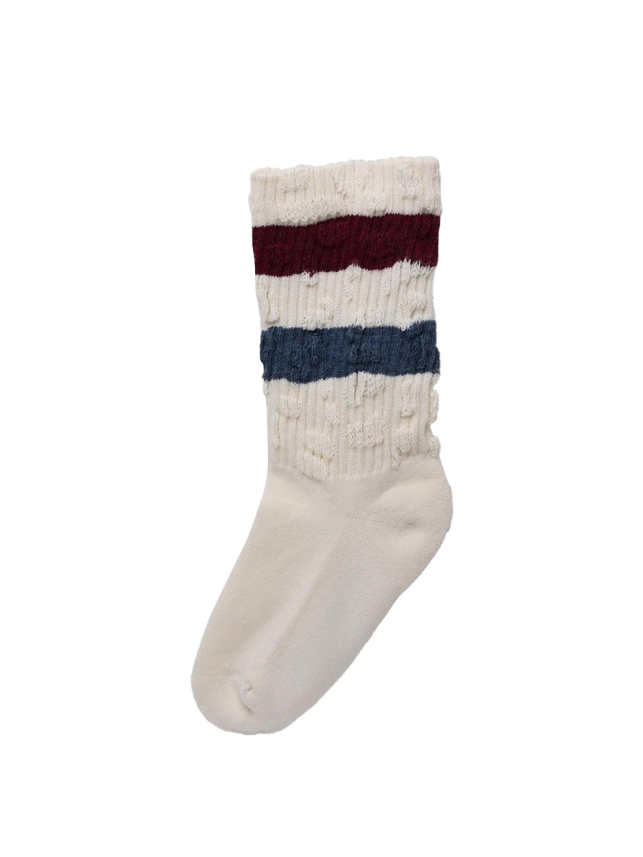 GOLDEN GOOSE Distressed Striped Mini Socks for Kids
