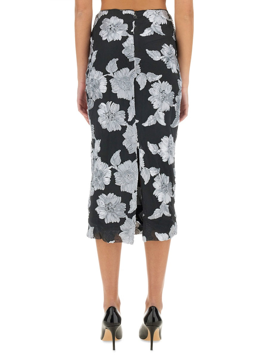 ROTATE BIRGER CHRISTENSEN Floral Slim Fit Pencil Skirt - Size 34