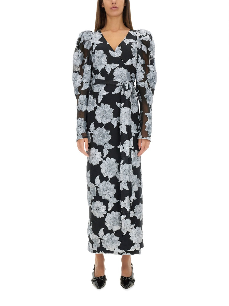 ROTATE BIRGER CHRISTENSEN Long Floral Dress - Regular Fit