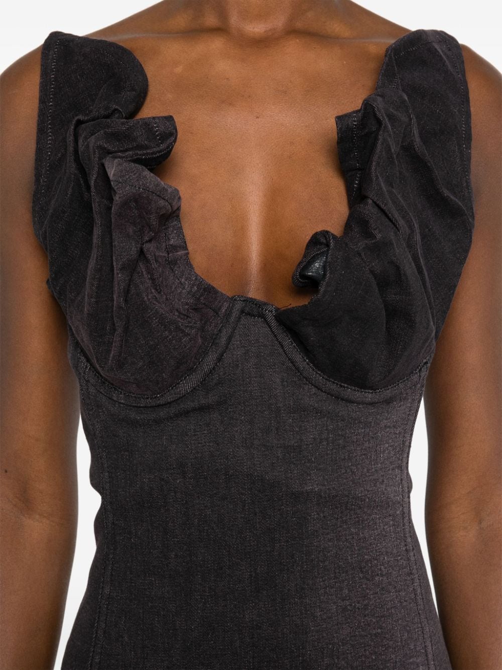 Y/PROJECT Oversized Sweetheart Neck Mini Dress