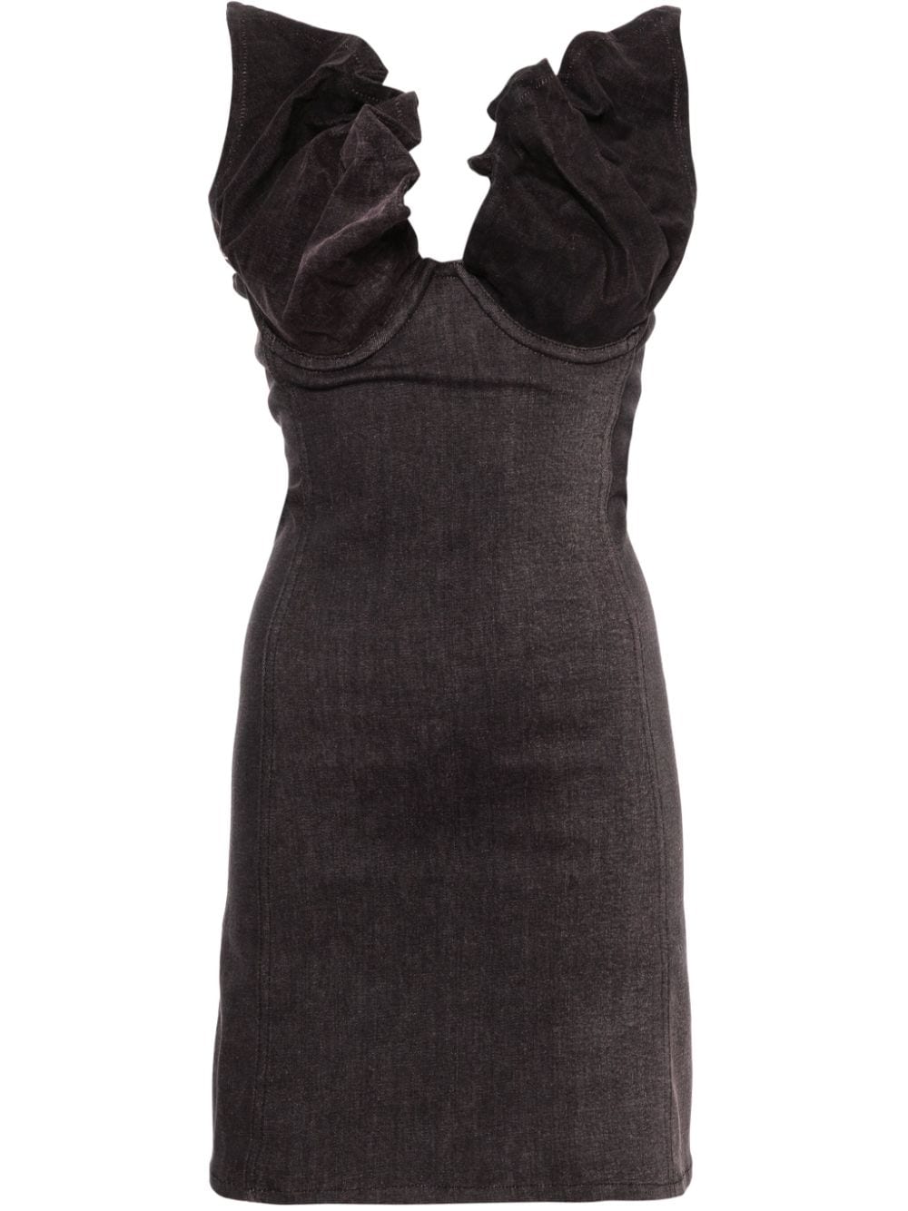 Y/PROJECT Oversized Sweetheart Neck Mini Dress