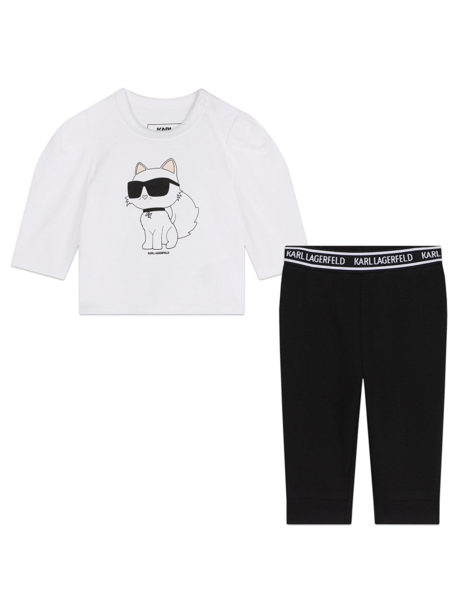KARL LAGERFELD Complete Mini Tee Shirt & Fitted Leggings Set for Girls