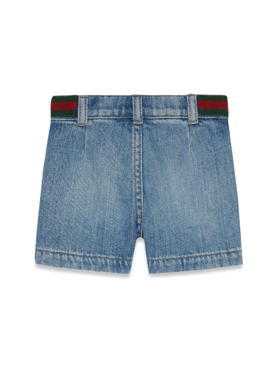 GUCCI Mini Bermuda Organic Denim Shorts for Baby