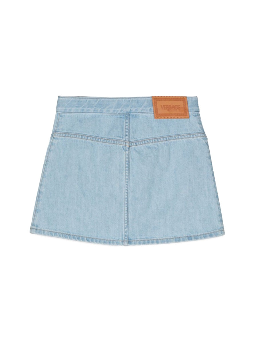 VERSACE Denim Mini Skirt for Girls