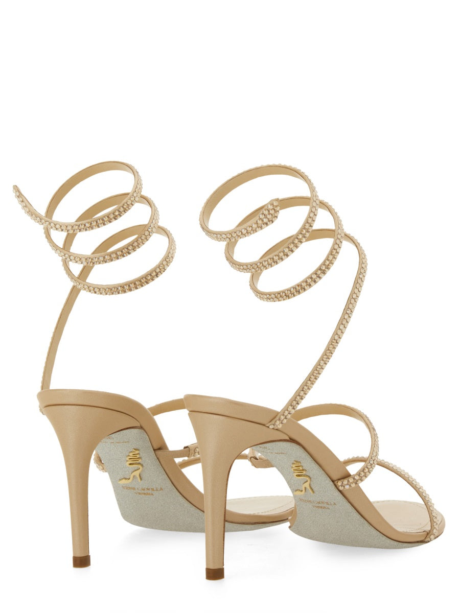 RENE CAOVILLA Satin Decolleté Heels with 10.5 cm Heel Height