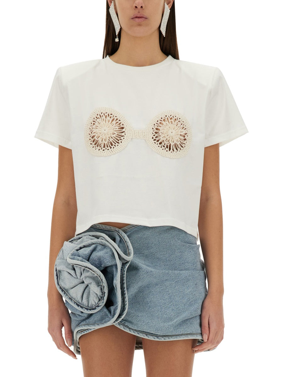 MAGDA BUTRYM Stylish T-Shirt with Crochet Bra - Women’s FW25 Collection