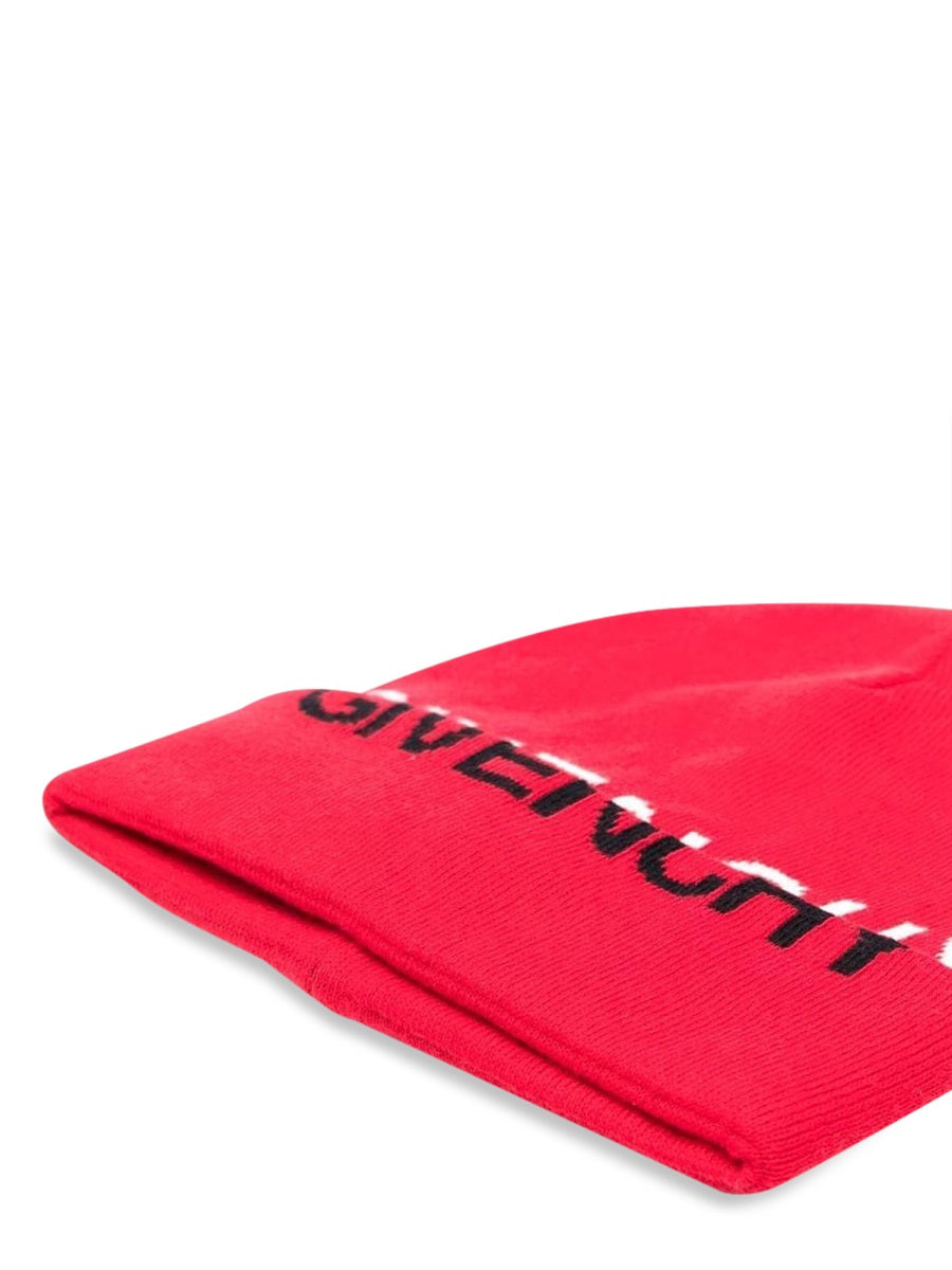 GIVENCHY Kids' Mini Knit Hat with Split Jacquard Pattern and Turn-Up Edge