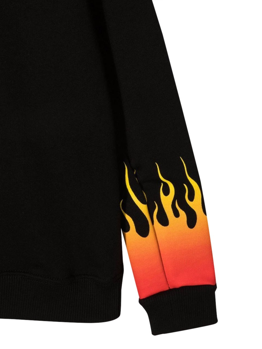 VISION OF SUPER Flame Graphic Crewneck Sweater for Kids