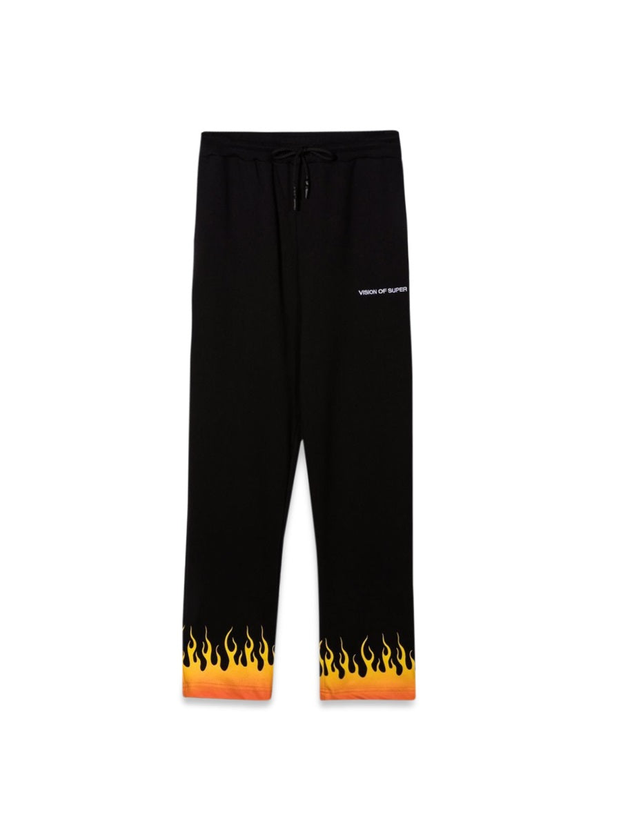 VISION OF SUPER Flame-Embellished Unisex Pants for Teens