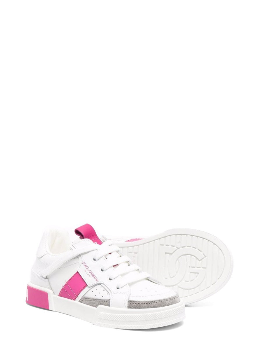 DOLCE & GABBANA Unisex Mini Low Lace-Up Sneakers