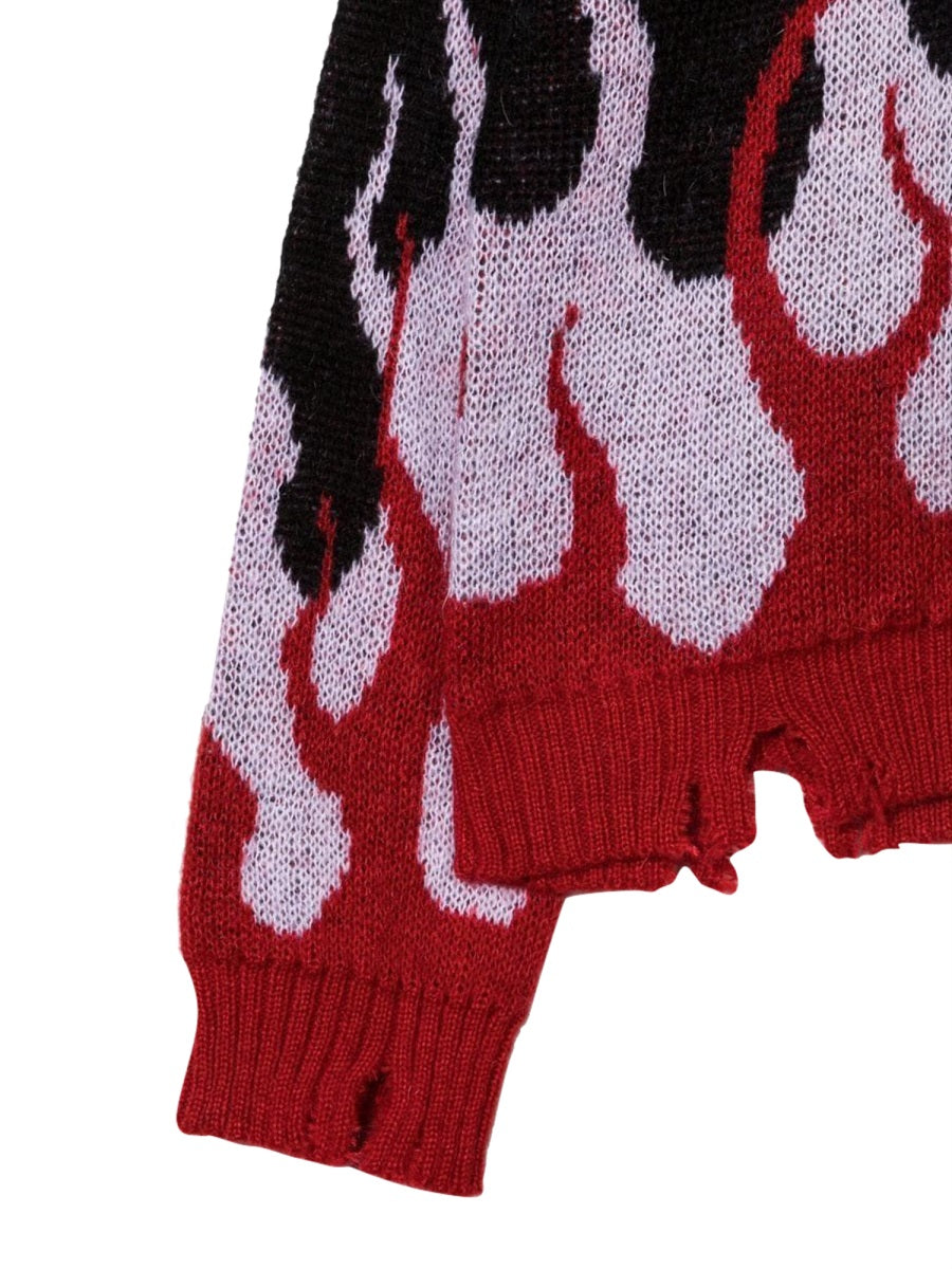 VISION OF SUPER Double Flames Unisex Kids Sweater