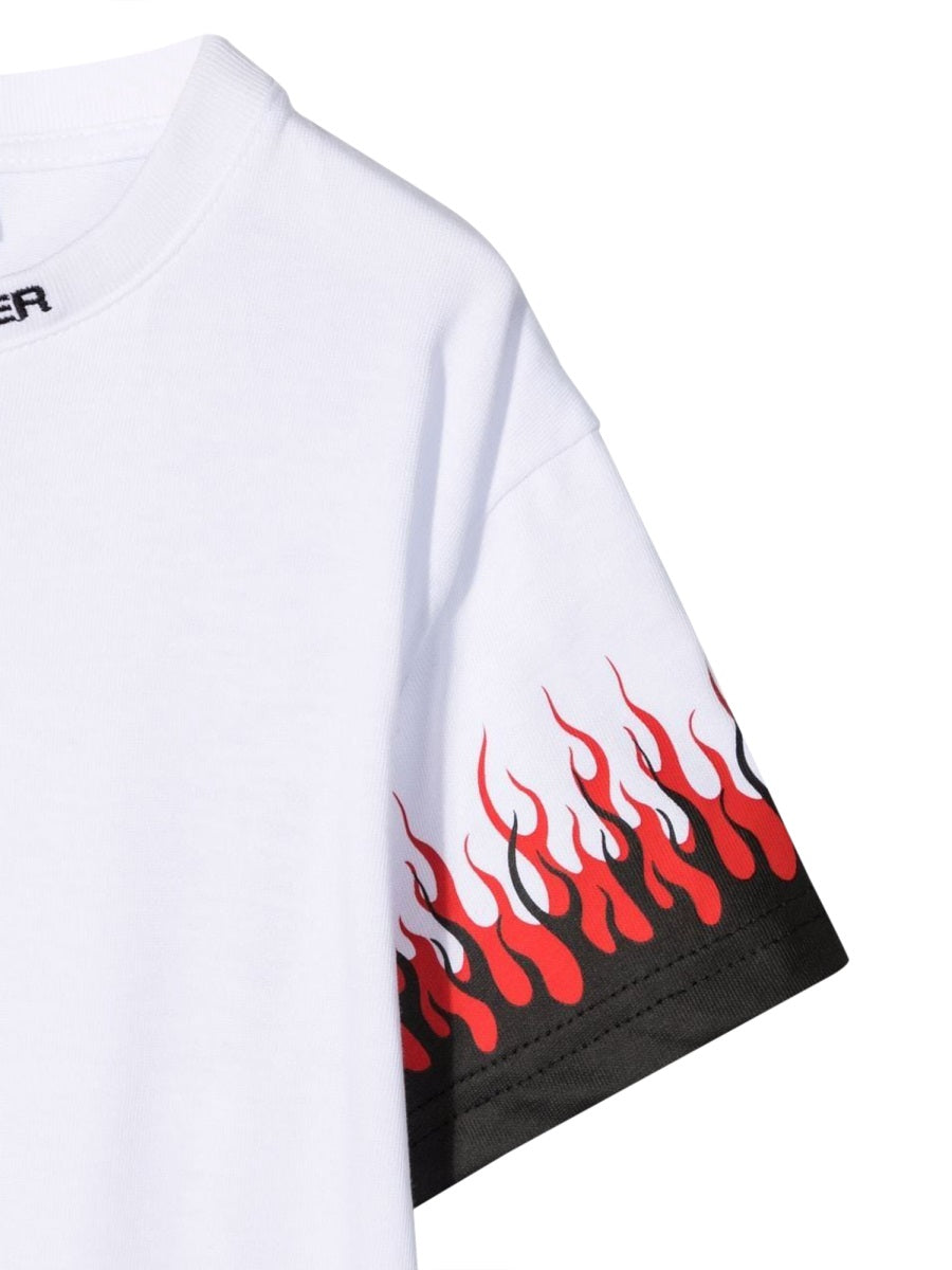 VISION OF SUPER Mini Kids T-Shirt with Double Flame Design