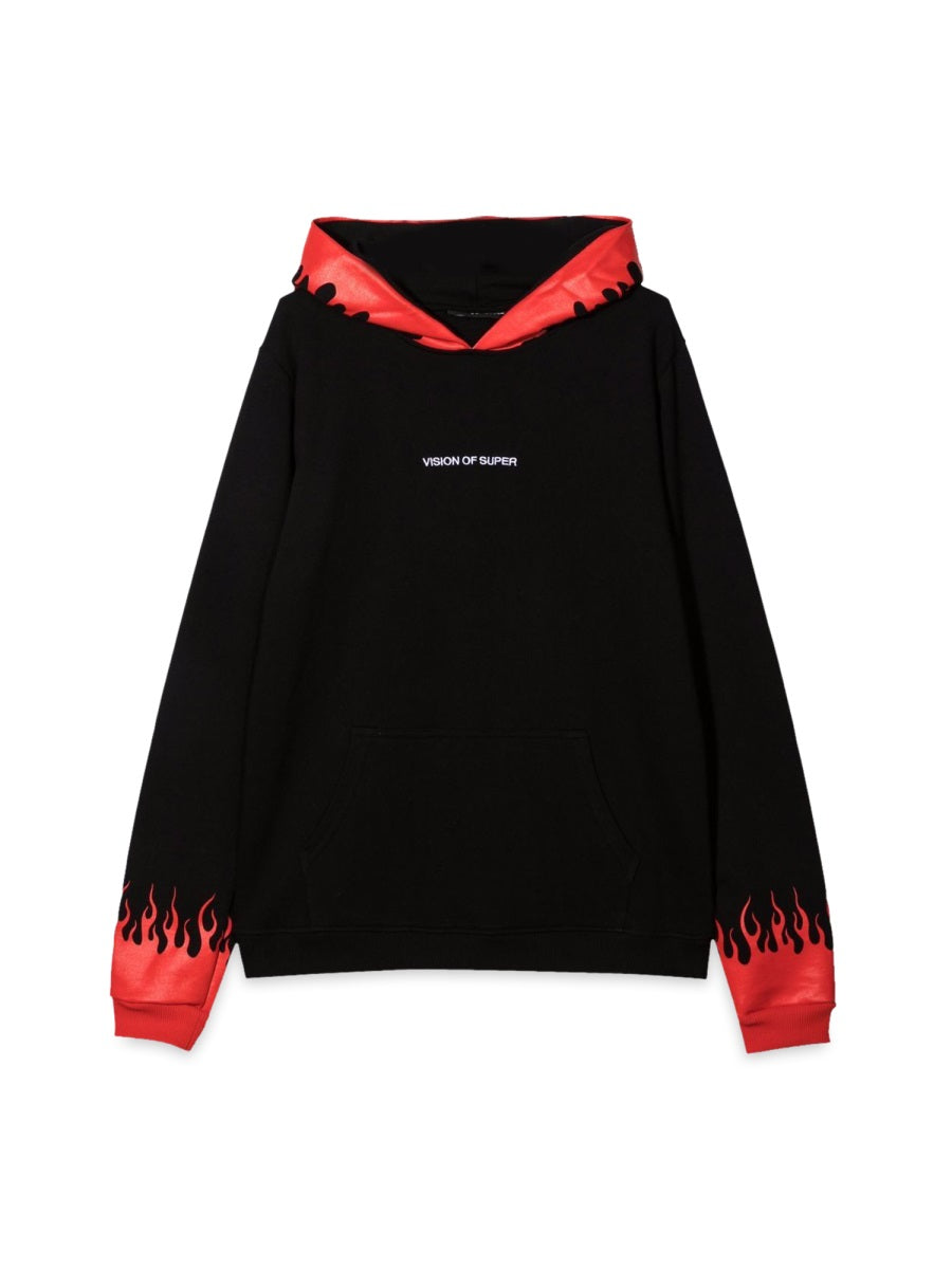 VISION OF SUPER Unisex Hoodie with Red Flames