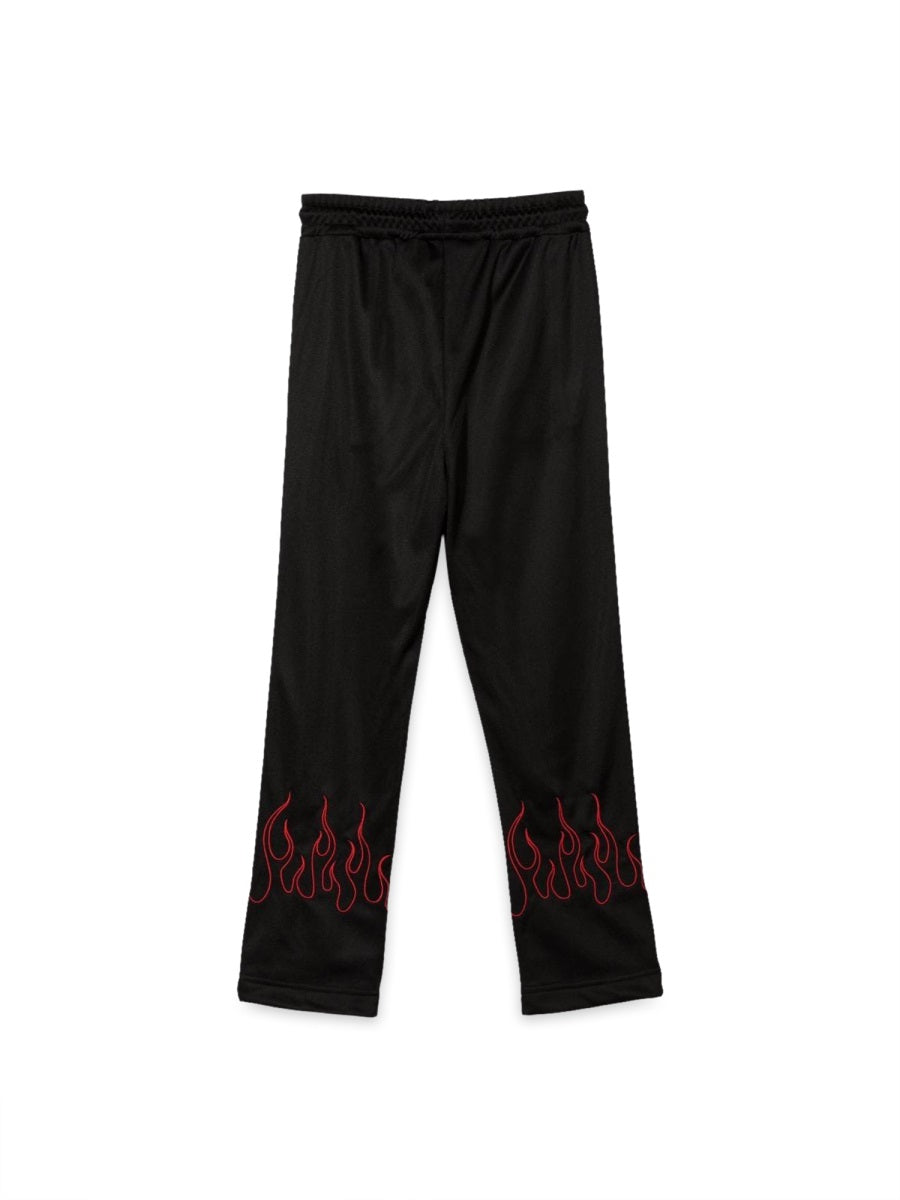 VISION OF SUPER Unisex Kids Mini Pants with Embroidered Flames