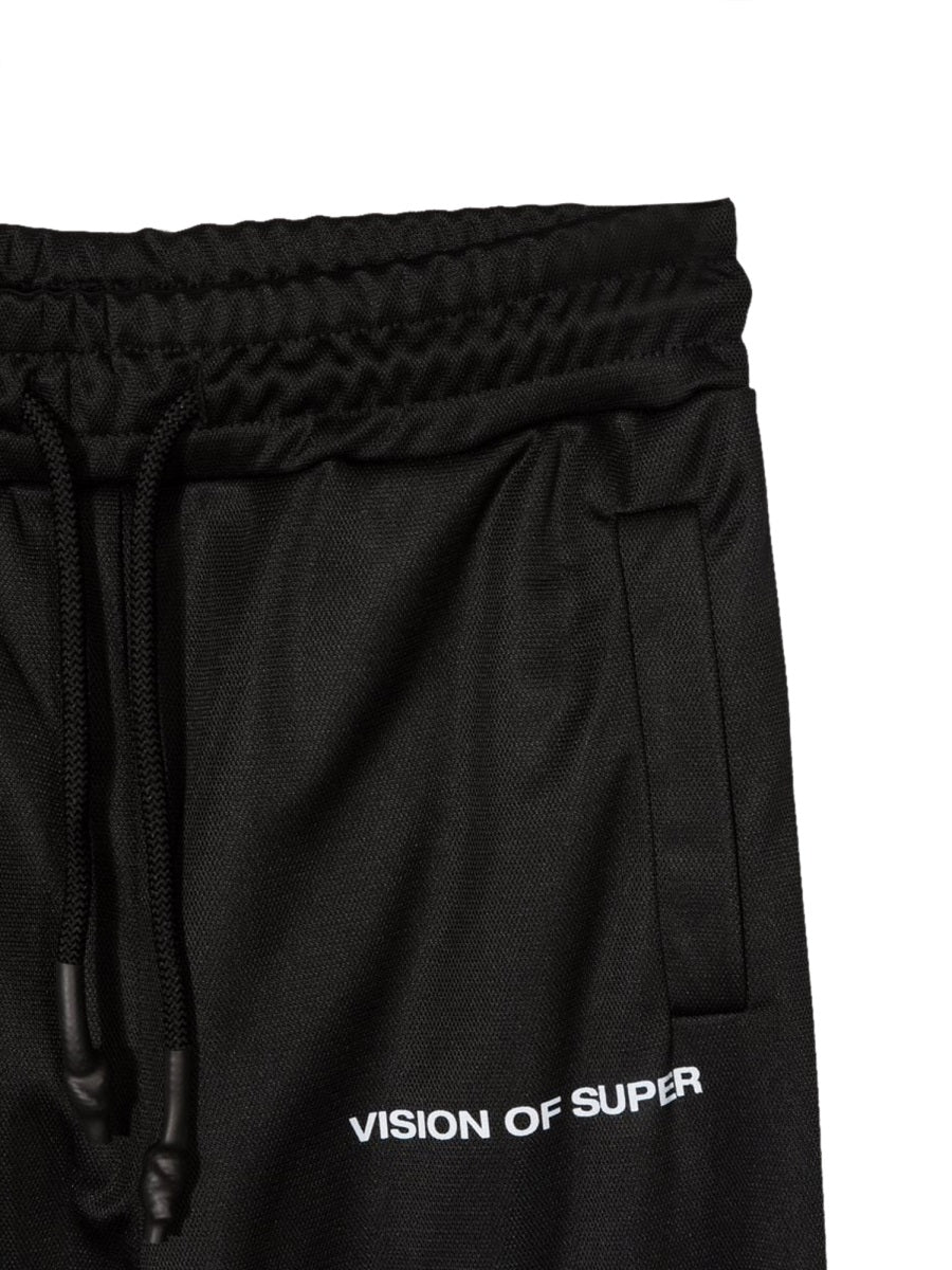 VISION OF SUPER Unisex Kids Mini Pants with Embroidered Flames