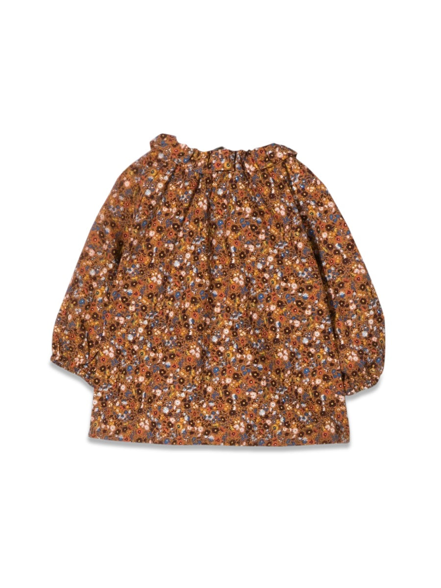 IL GUFO Mini Floral Cotton Shirt for Girls